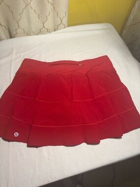 lululemon athletica Red Pleat-Detail Skater Skirt